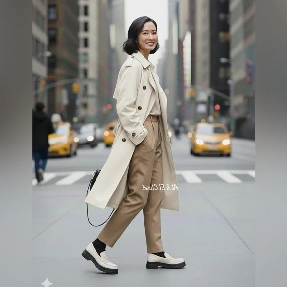 Quince Italian Cow Leather Lug Sole Loafers Bone Ivory Platform Shoes US 8 NIB - Picture 1 of 11